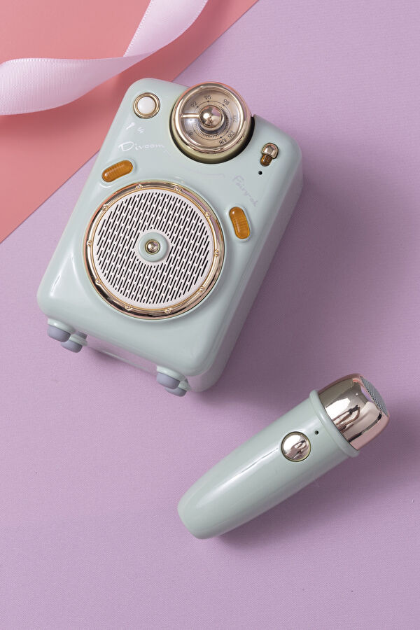 Fairy Ok Karaoke Mikrofonlu FM Radyolu Mavi Bluetooth Hoparlör 6