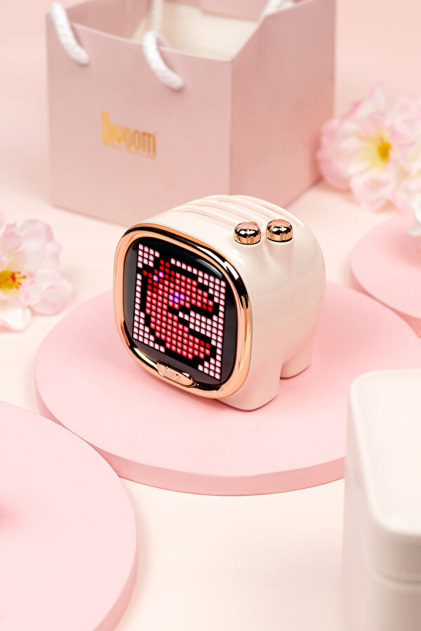 Zooe Piksel Led Ekranlı Pembe Bluetooth Hoparlör 4