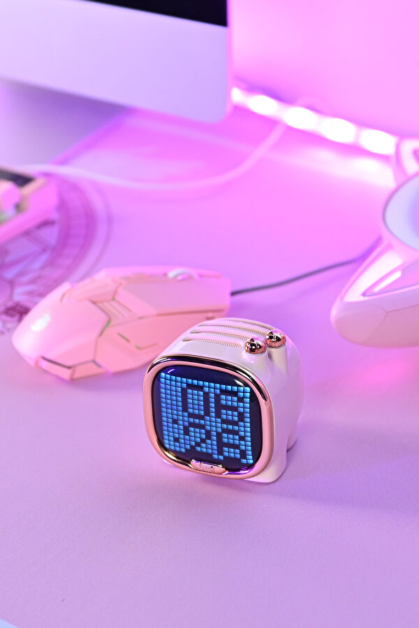 Zooe Piksel Led Ekranlı Pembe Bluetooth Hoparlör 6