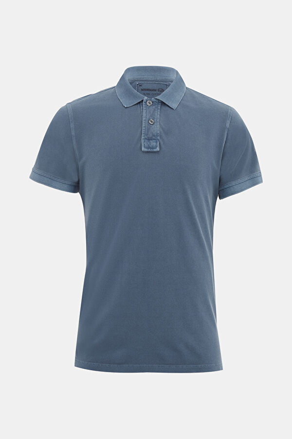 Indigo Polo Neck Tshirt