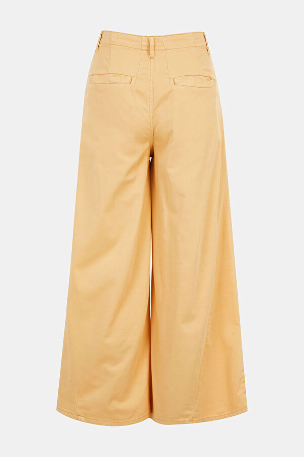 Relax Fit Yellow Wide Leg Women's Trousers 2