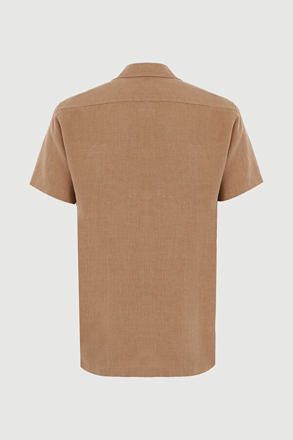 Camel Linen Men's Shirt 2
