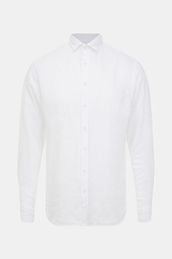 White Linen Men's Shirt