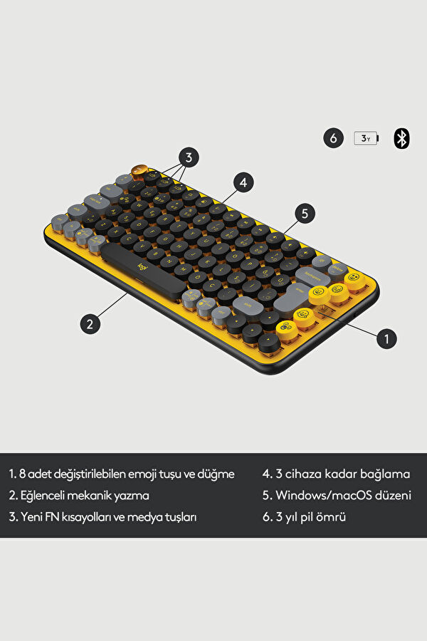POP Keys Kablosuz Mekanik Klavye 6