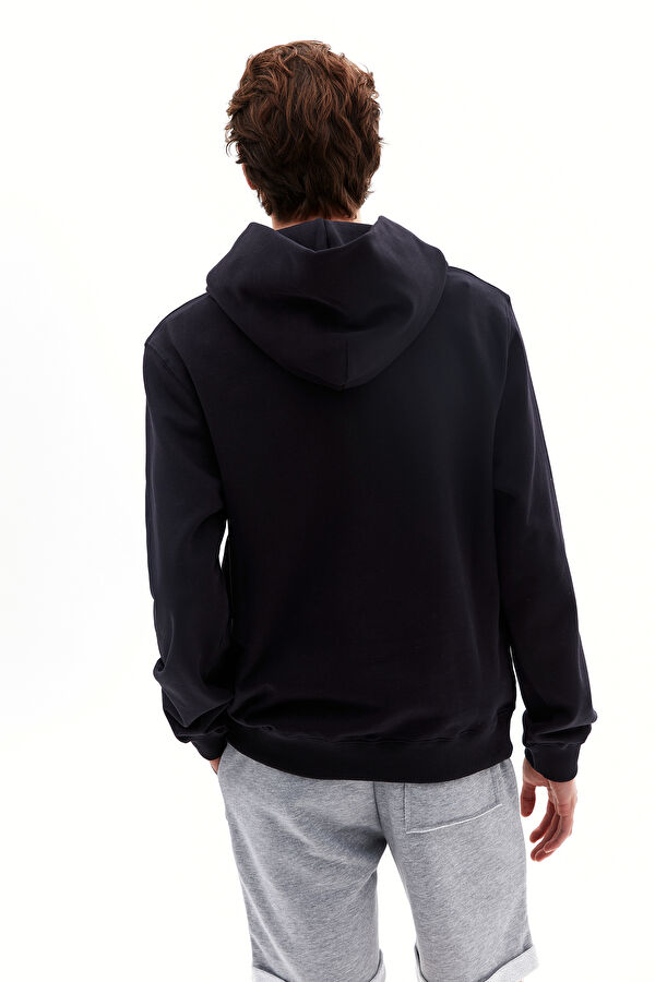 Siyah Oversize Kapuşonlu Sweatshirt 3
