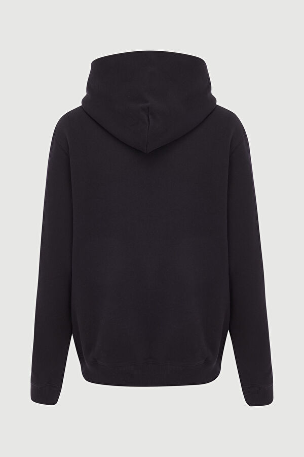 Siyah Oversize Kapuşonlu Sweatshirt 5