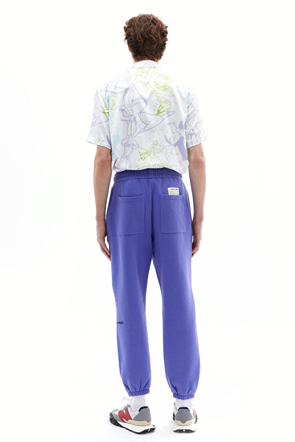 Oversize Mor Boru Paça Spor Pantolon 2