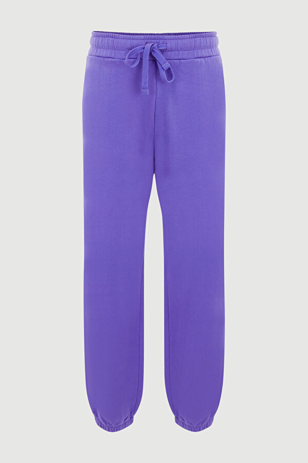 Oversize Mor Boru Paça Spor Pantolon 3