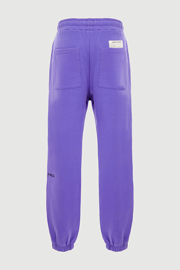 Oversize Mor Boru Paça Spor Pantolon 4