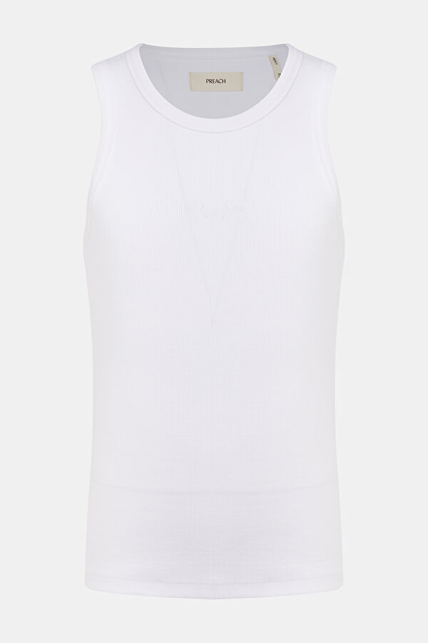 Oversize Beyaz Bisiklet Yaka T-Shirt