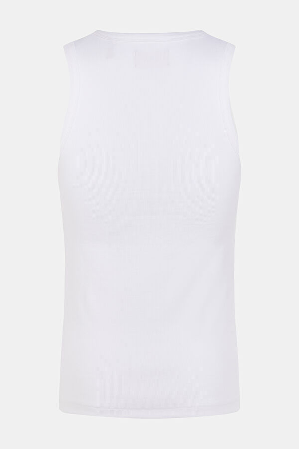 Oversize Beyaz Bisiklet Yaka T-Shirt 2