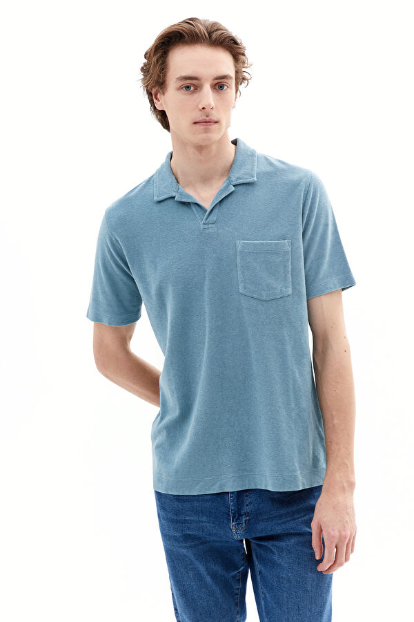 Yeşil Polo Yaka Düz T-Shirt