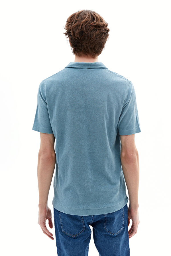 Yeşil Polo Yaka Düz T-Shirt 2