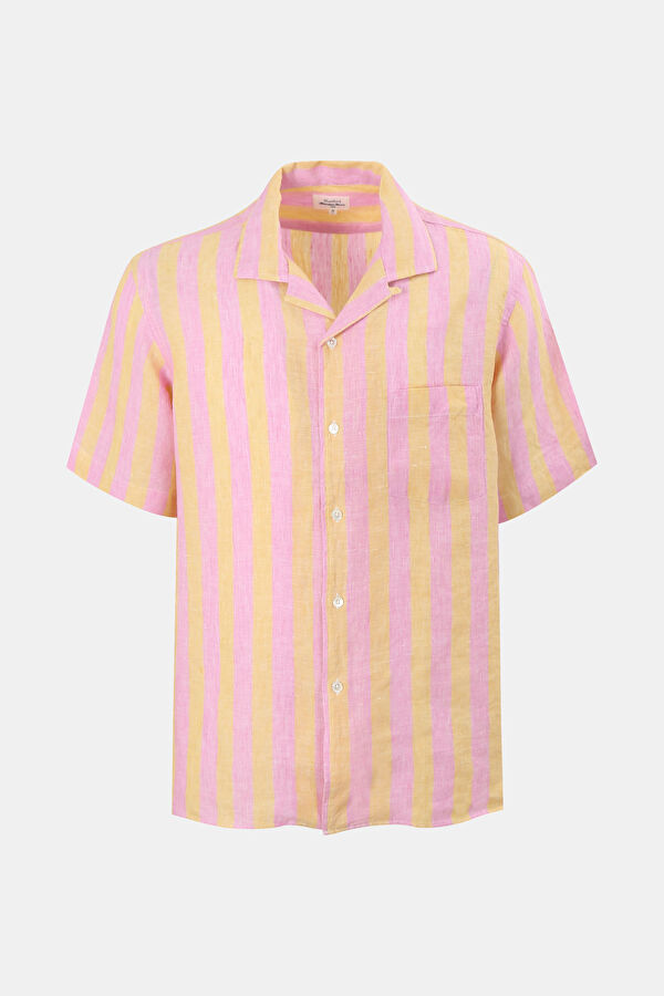 Pembe Çizgili Klasik Yaka Gömlek