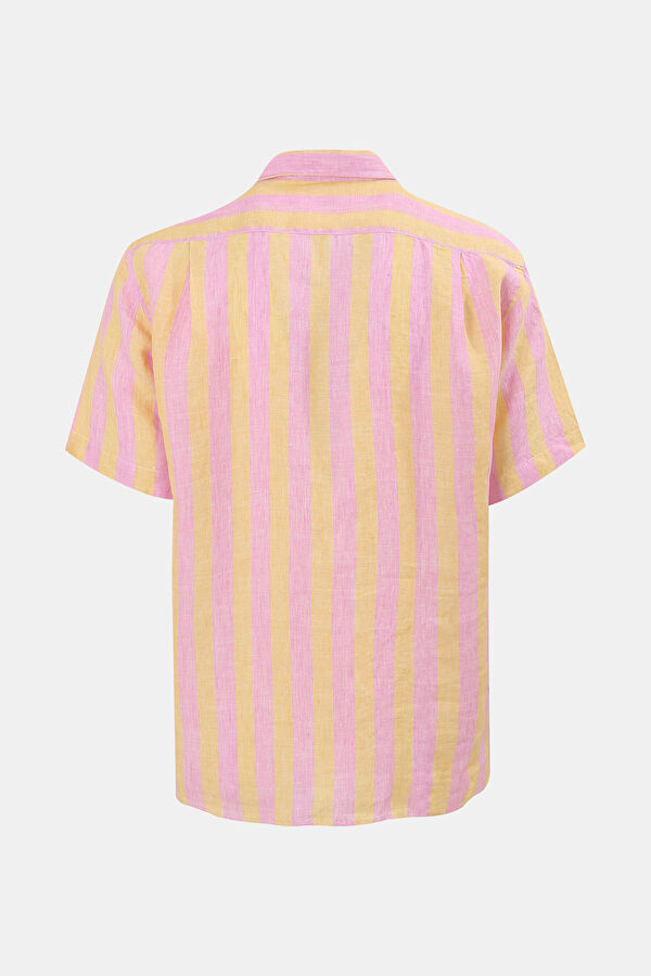 Pembe Çizgili Klasik Yaka Gömlek 2