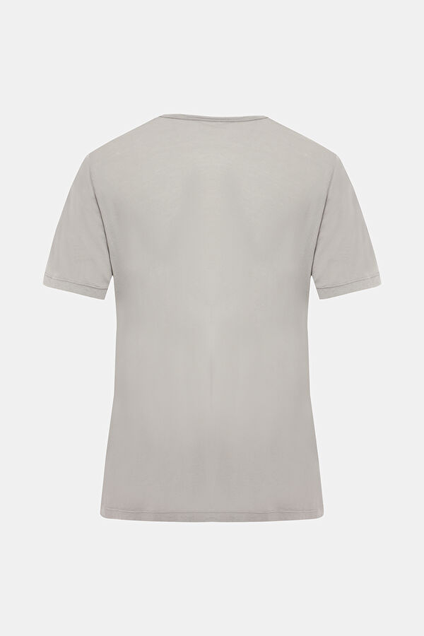 Gri Bisiklet Yaka T-Shirt 2