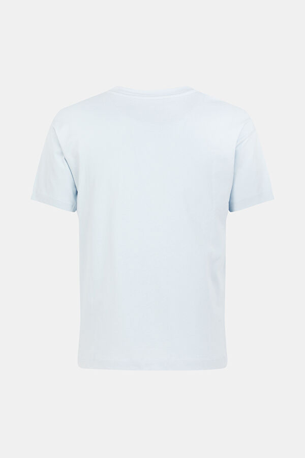 Relax Kalıp Açık Mavi Bisiklet Yaka T-Shirt 2