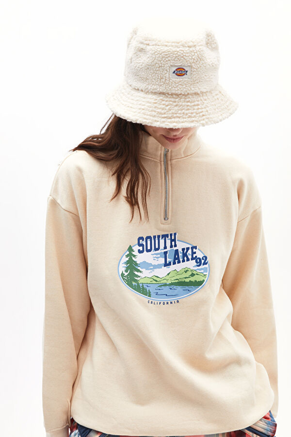 Krem Kadın Sweatshirt 2