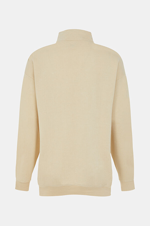 Krem Kadın Sweatshirt 5