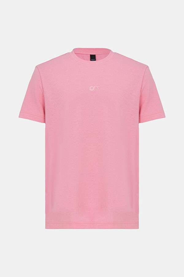 Pembe Bisiklet Yaka T-Shirt