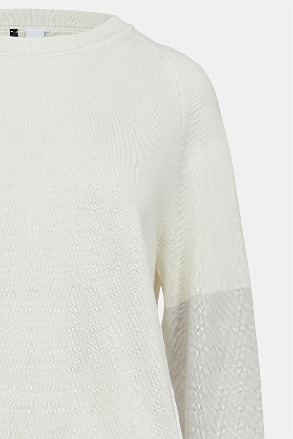 Ecru Linen Viscose Knit Men's Sweater 3
