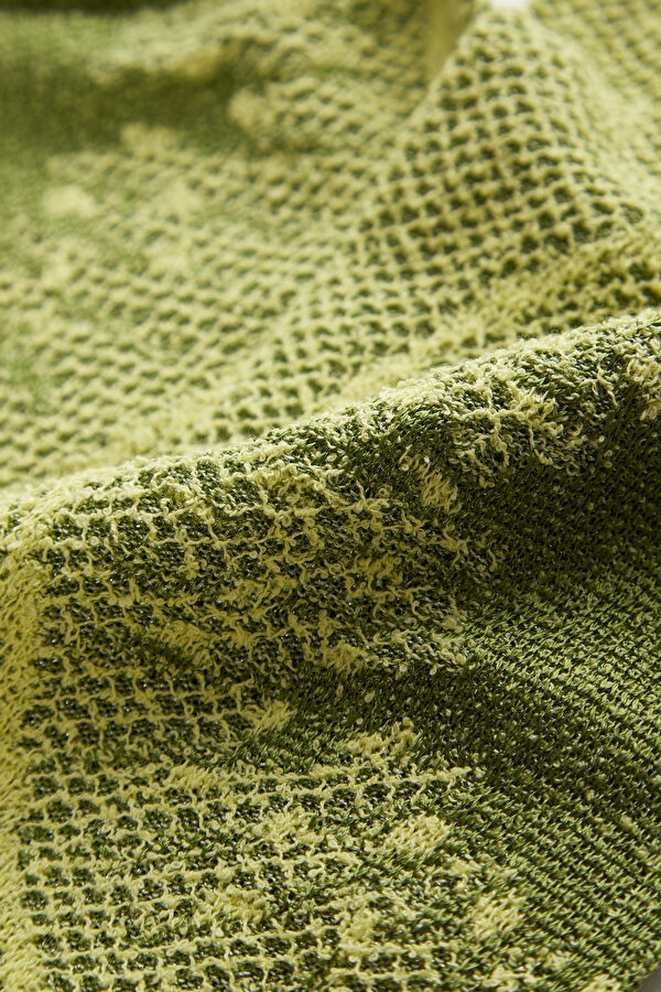 Green Patterned Viscose Women's Cardigan 4