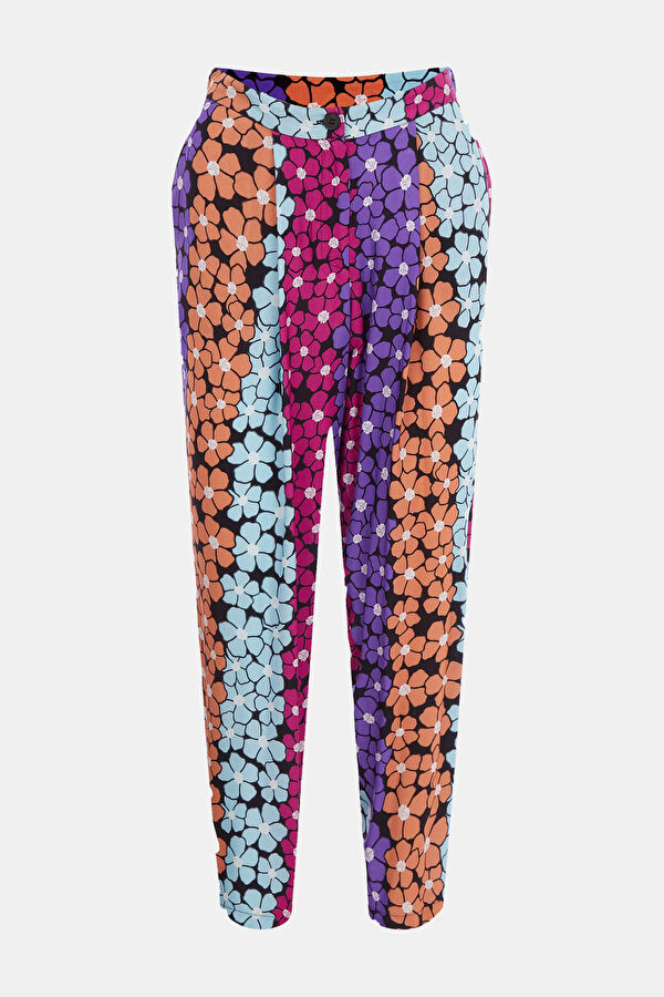 Çiçek Desenli Boru Paça Pantolon 3