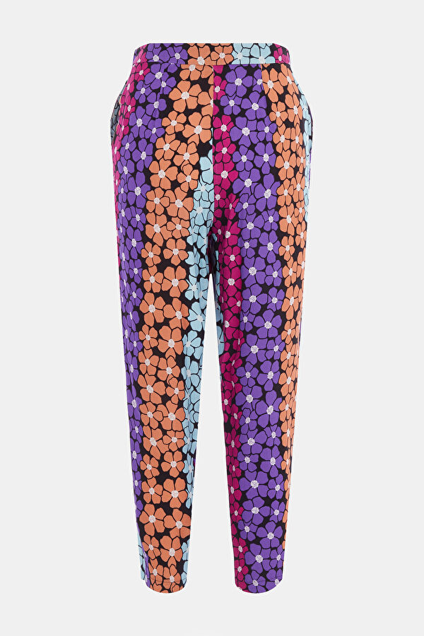 Çiçek Desenli Boru Paça Pantolon 4