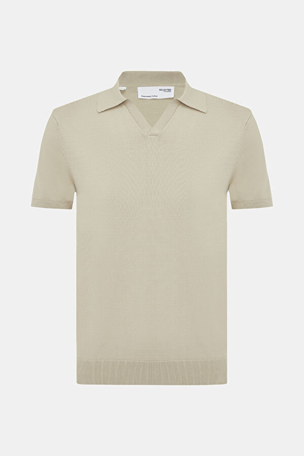 Bej Polo Yaka T-Shirt