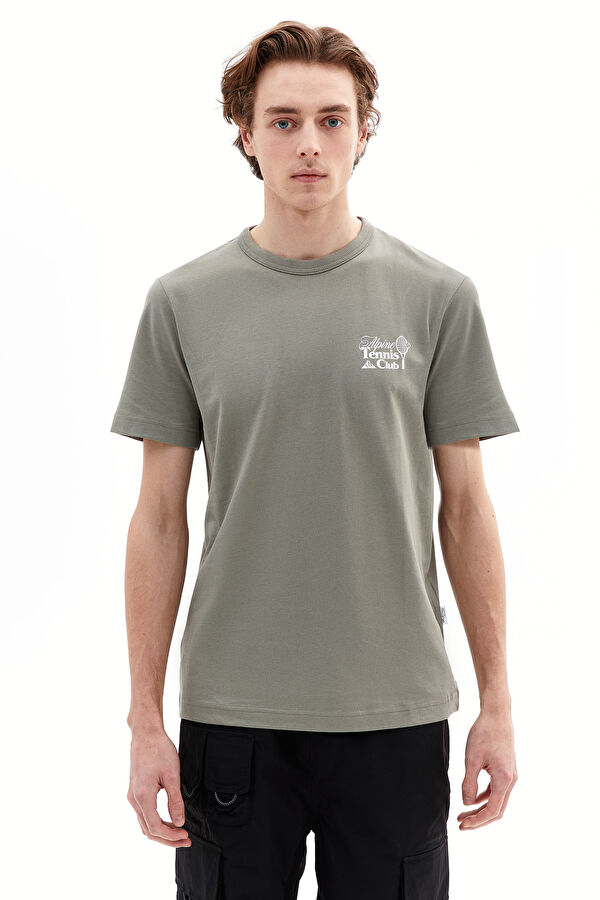 Haki Bisiklet Yaka T-Shirt