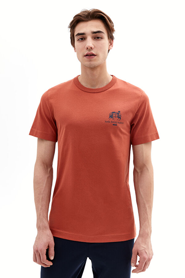 Kiremit Bisiklet Yaka T-Shirt