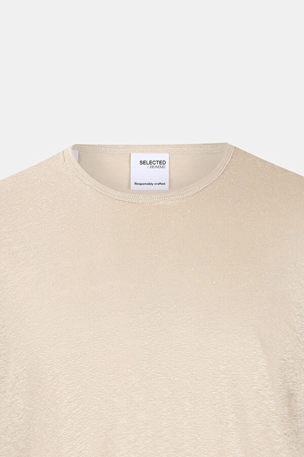 Bej Bisiklet Yaka T-Shirt 3