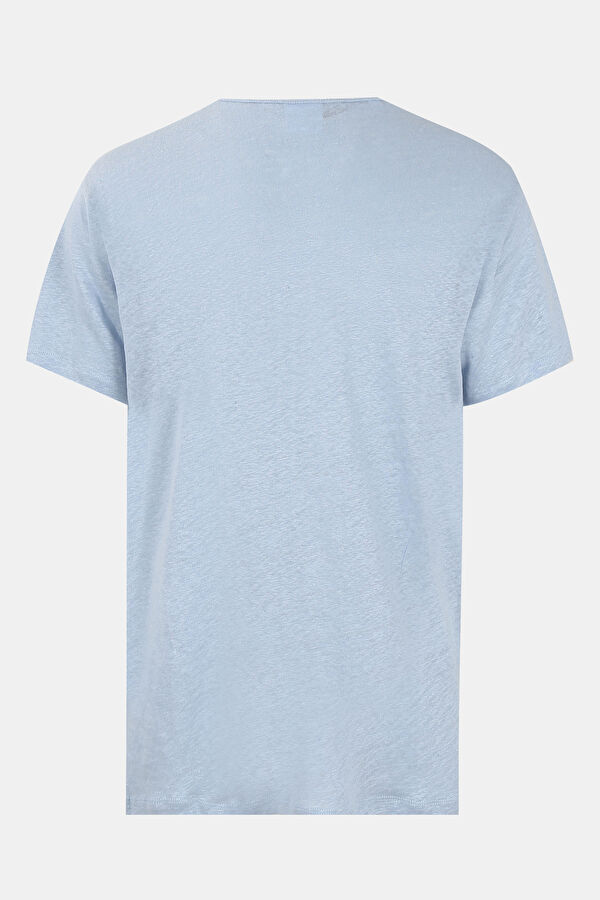 Açık Mavi Bisiklet Yaka T-Shirt 2