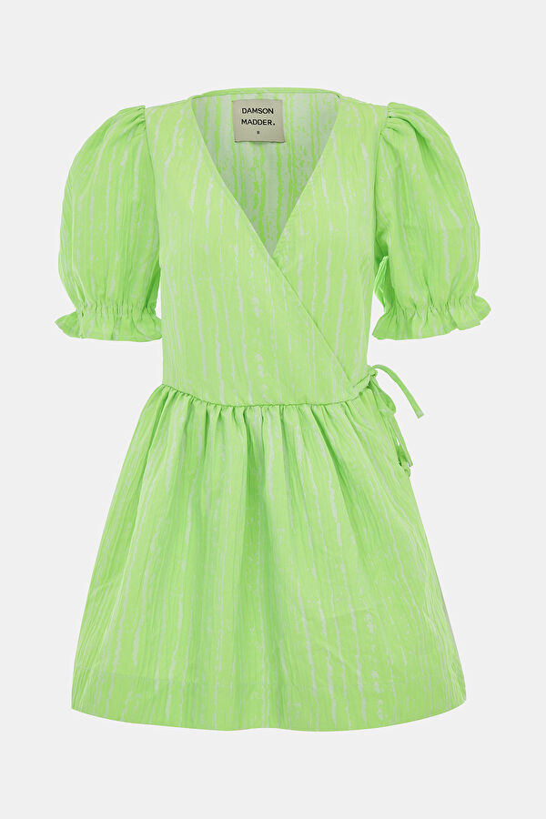 Neon Yeşil Mini Elbise