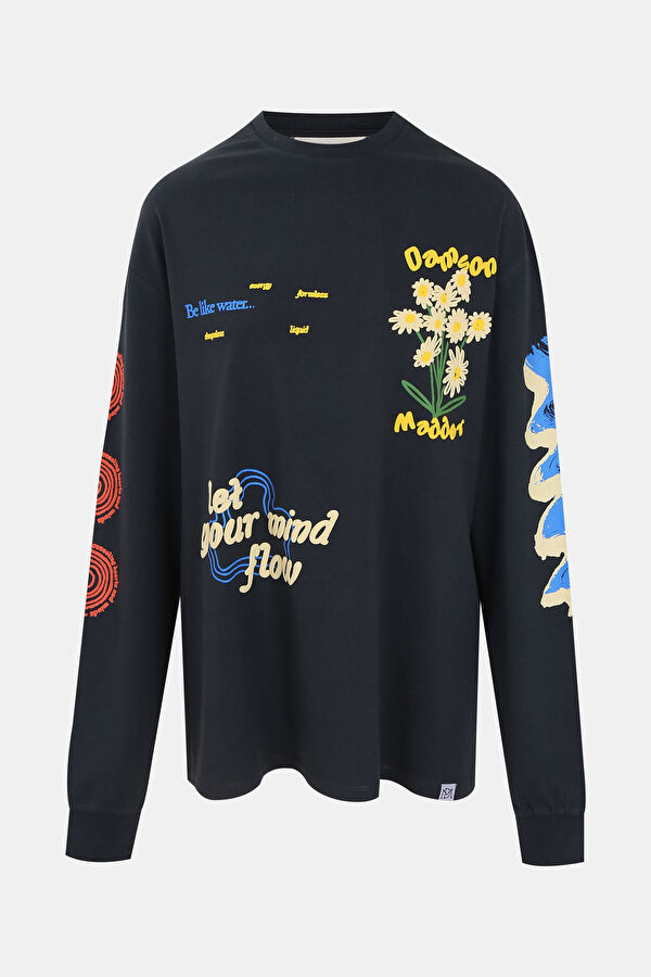 Siyah Relax Kalıp Sweatshirt