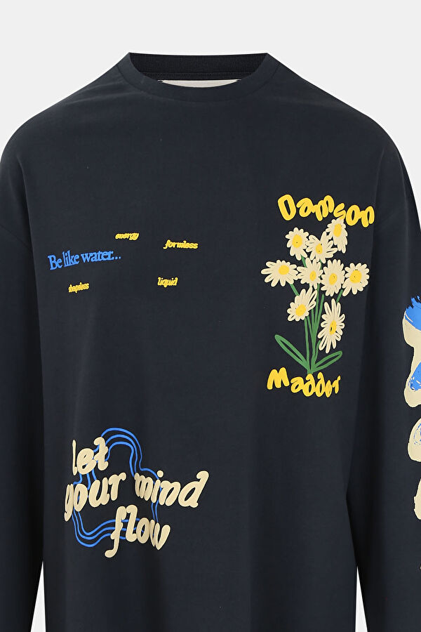 Siyah Relax Kalıp Sweatshirt 3