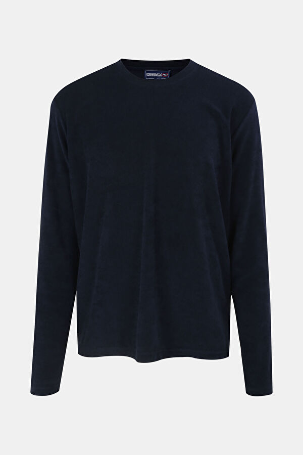 Navy Blue Crew Neck Men's Sweatshirt