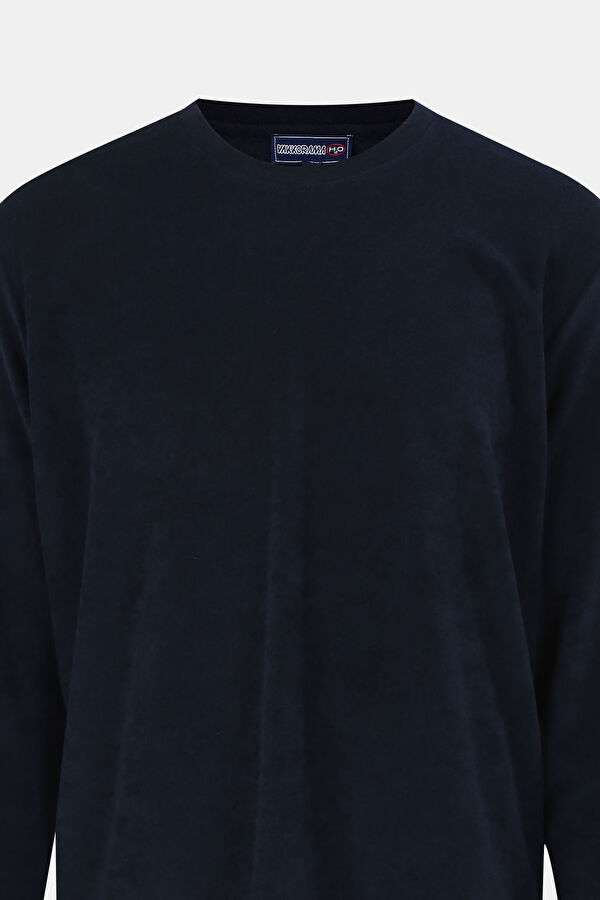 Navy Blue Crew Neck Men's Sweatshirt 3