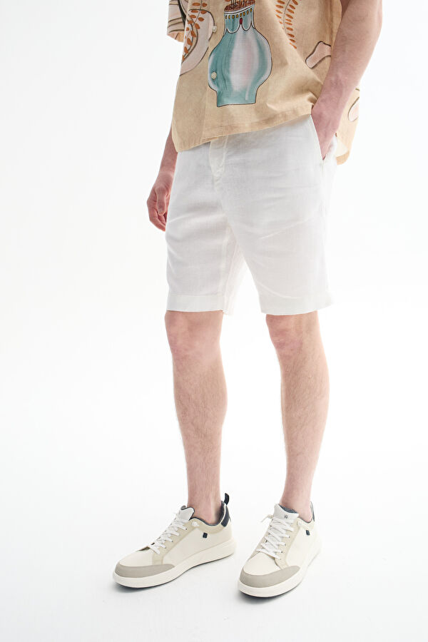 White Linen Men's Shorts 2