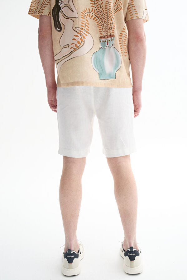 White Linen Men's Shorts 3