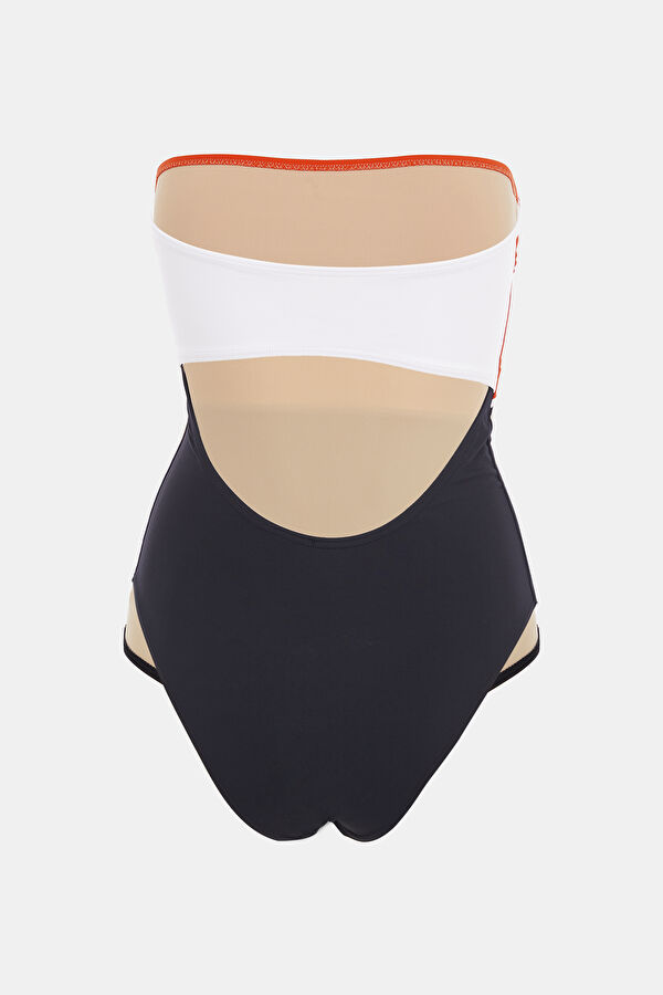 Orange Patterned Swimsuit 2