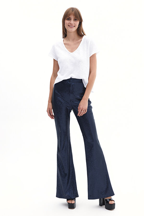 Slim Fit Black Sequin Women's Pants