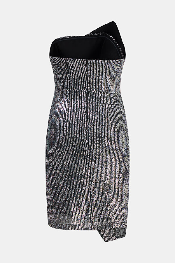 Anthracite Mini Strapless Women's Dress 2