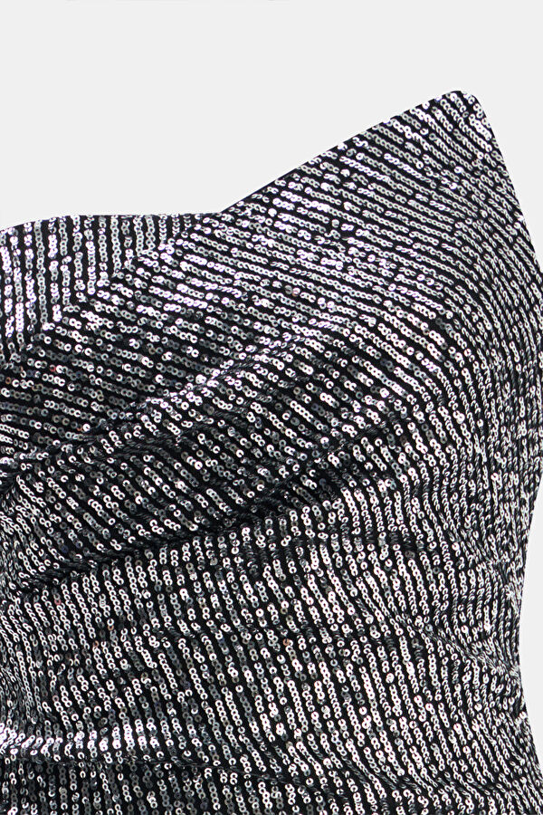 Anthracite Mini Strapless Women's Dress 3