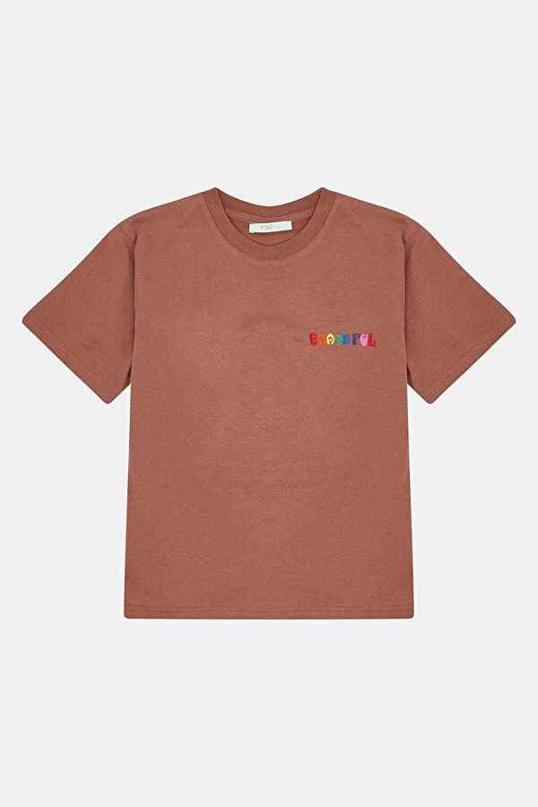Brown Printed Bicycle Collar Tshirt