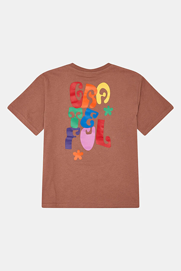 Brown Printed Bicycle Collar Tshirt 2