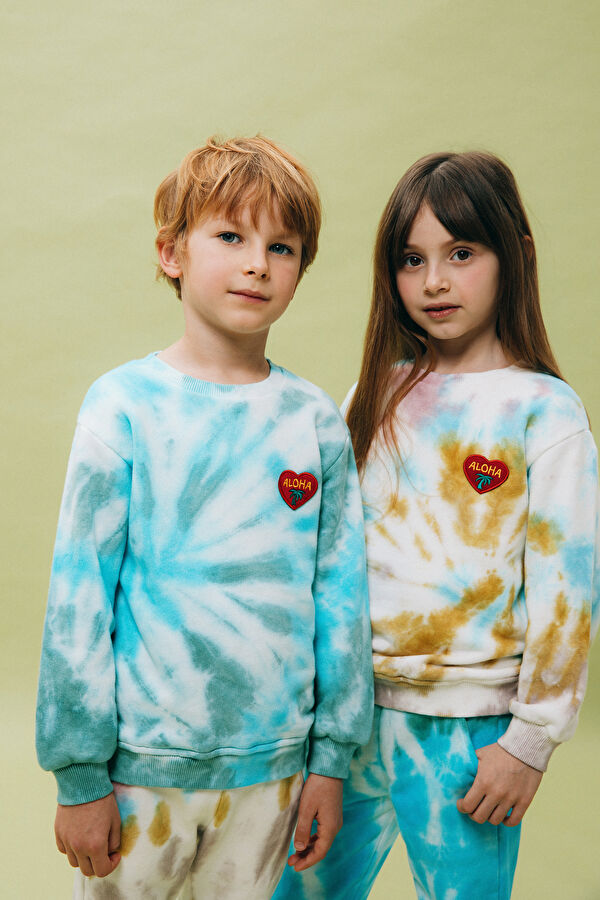 Blue Batik Bicycle Collar Sweatshirt 2