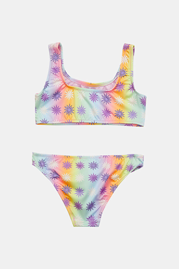 Çok Renkli Baskılı Standart Kalıp Çocuk Bikini 2