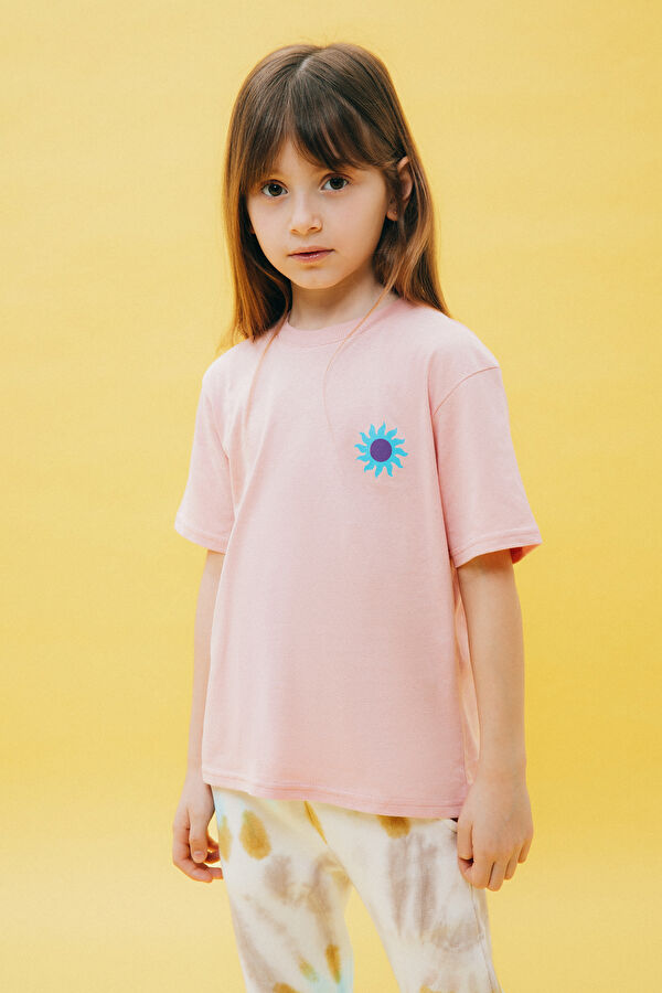 Pink Printed Bicycle Collar Tshirt