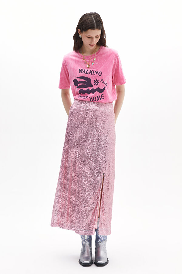 Pembe Midi Etek